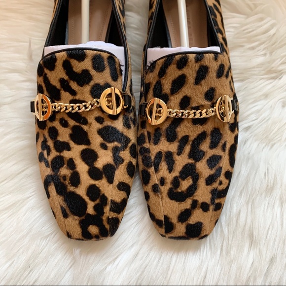 New! VERONICA BEARD Grier Haircalf Chain Loafers - Picture 6 of 9